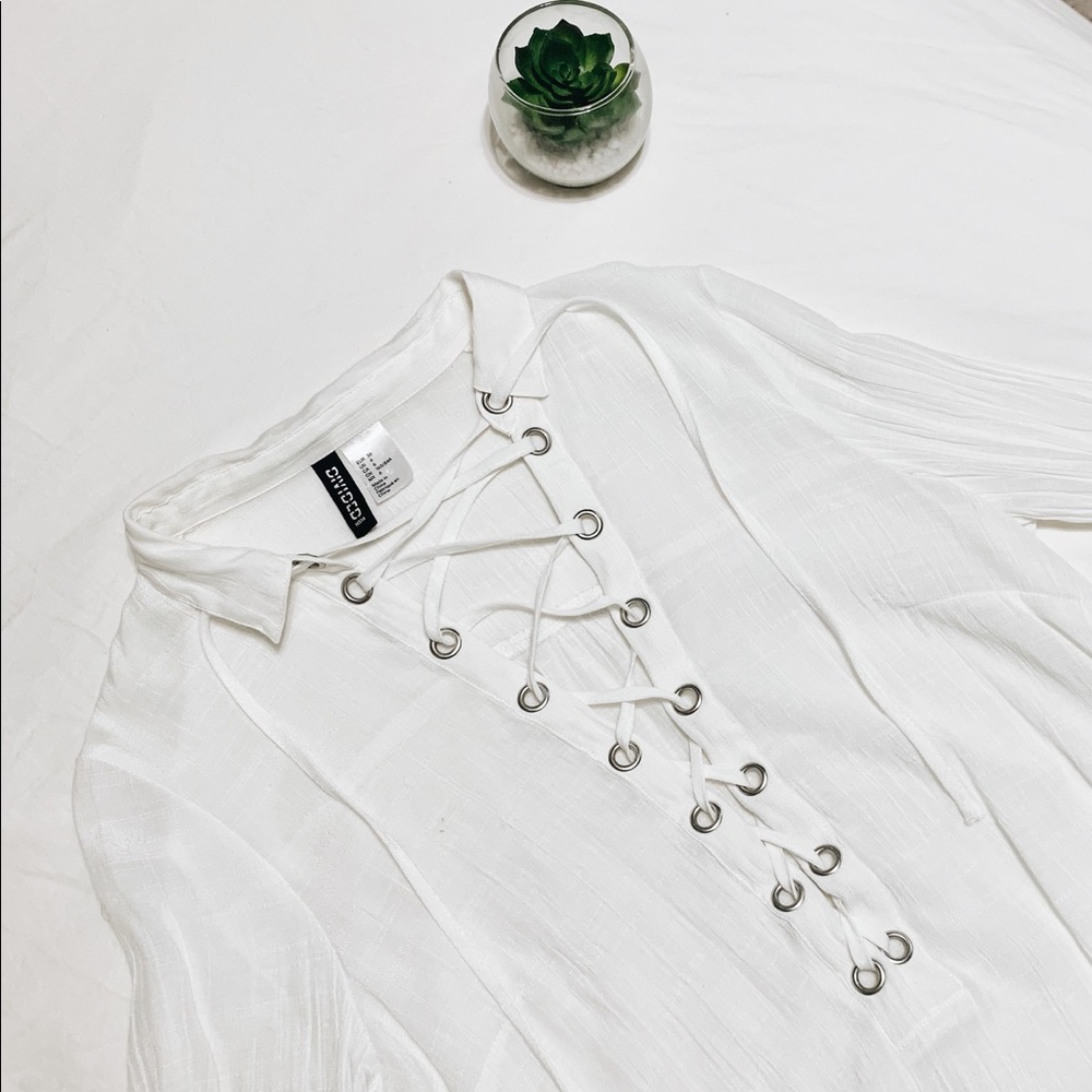 White Tie Up Blouse